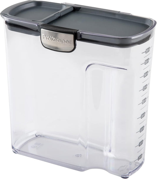 Progressive International ProKeeper+ Clear Plastic Airtight Food Baker's Kitchen Storage Organization Container Canister Set with Magnetic Accessories, 2- Piece Set (Flour 4-Quart)