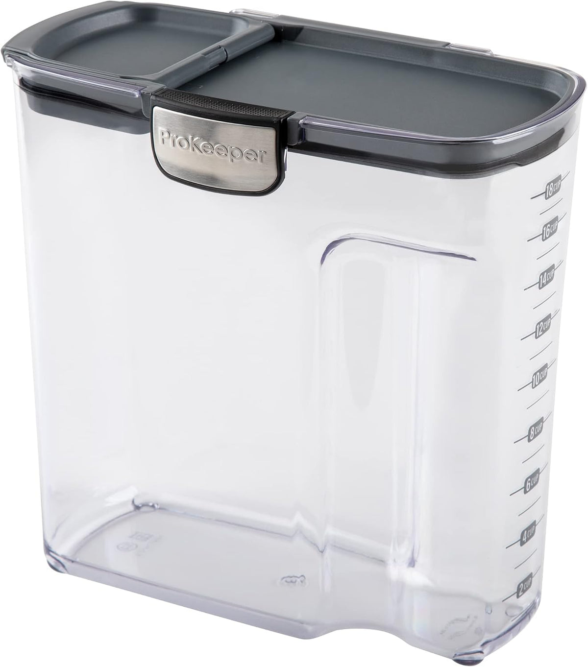 Progressive International ProKeeper+ Clear Plastic Airtight Food Baker's Kitchen Storage Organization Container Canister Set with Magnetic Accessories, 2- Piece Set (Flour 4-Quart)