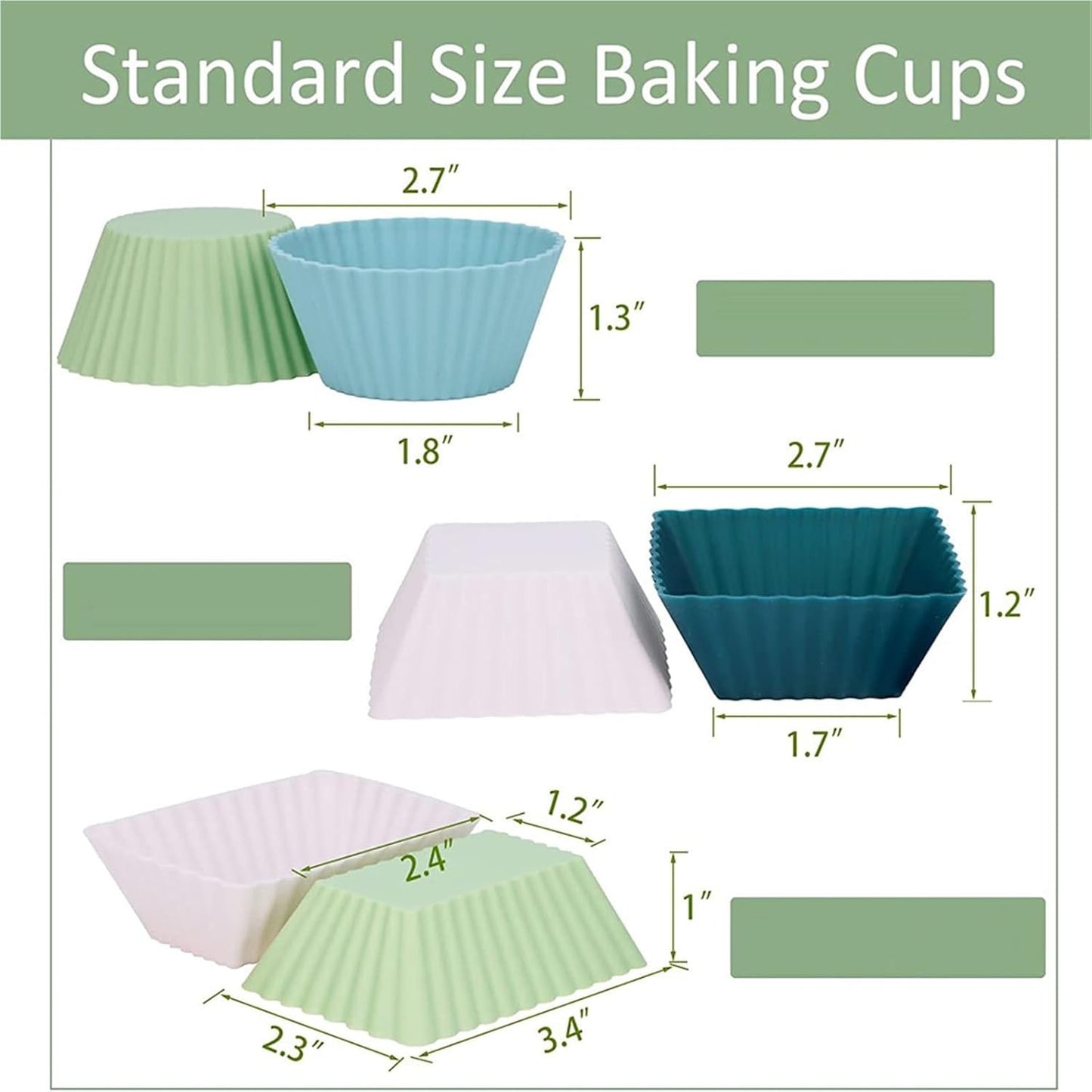 12Pcs Silicone Cupcake Liners Non-Stick Jumbo Reusable Muffin Baking Utensil, Bento Box Dividers, And Lunch Box Organization
