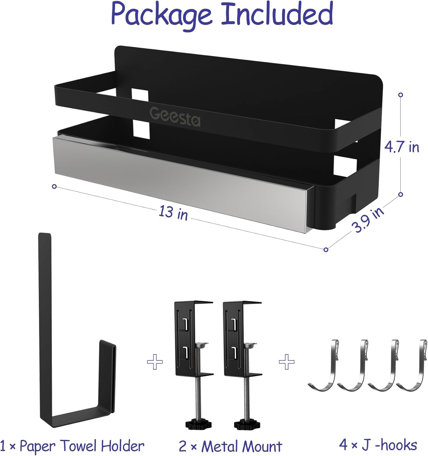 Geesta Upgraded Griddle Caddy for Blackstone 28"/36" Griddles/Weber Grill/Prep Cart, BBQ Grill Accessories Space Saver with Magnetic Tool Holder & Paper Towel Holder