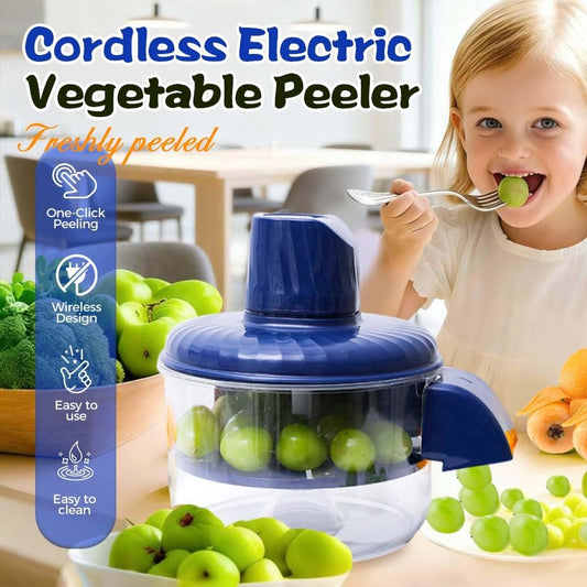 Transparent Electric Fruit and Vegetable Peeler, 2026 New Automatic Effortless Peeling for Home Kitchen, Universal Automatic Garlic & Grape Peeling Machine for Fruit Vegetable (1)