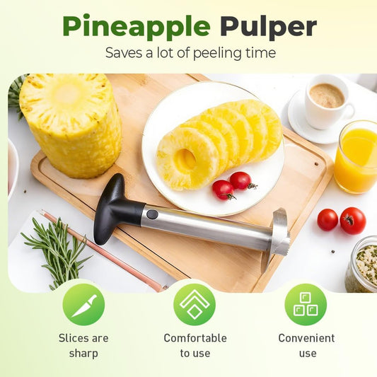 Stainless Steel Pineapple Corer and Slicer – 2026 Upgraded Fruit Peeler Core Remover Tool, Ergonomic Handle Kitchen Gadget for Fruit Rings – Home, Picnic, Camping Essential