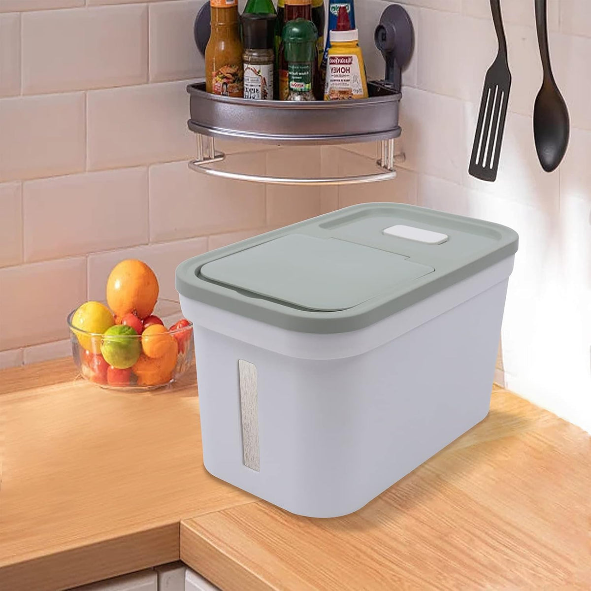 22Lbs Large Rice Storage Container, Cereal Rice & Grain Dispenser Airtight Bulk Food Storage Bucket with a Measuring Cup Rice Dispenser Dry Food Grain Dispenser for Grains Rice