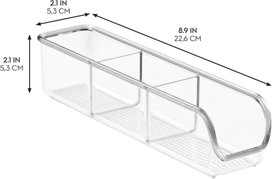 iDesign Plastic Packet and Tea Bag Organizer, Clear | Kitchen Storage Container, For Sugar, Salt, Pepper, Sweeteners, Tea Bags, Spices, The Linus Collection