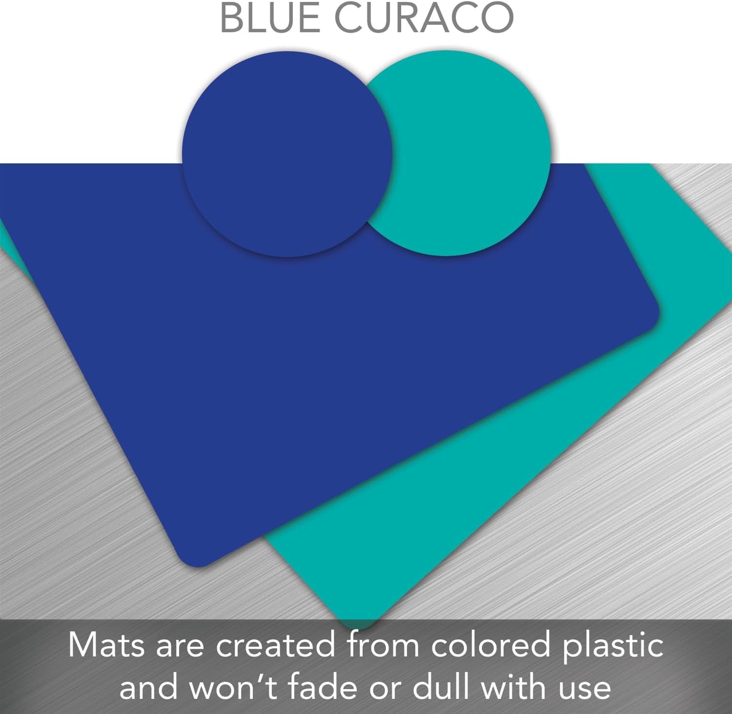 Cut N’ Funnel Blue Caraco 2 Pack Thick Multicolor Plastic Cutting Board Mats Made in the USA BPA & PVC Free Plastic