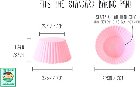 by XNM Creations, Premium Grade Silicone Cupcake and Muffin Liner Molds Baking Cups (Pastel), Pack of 24