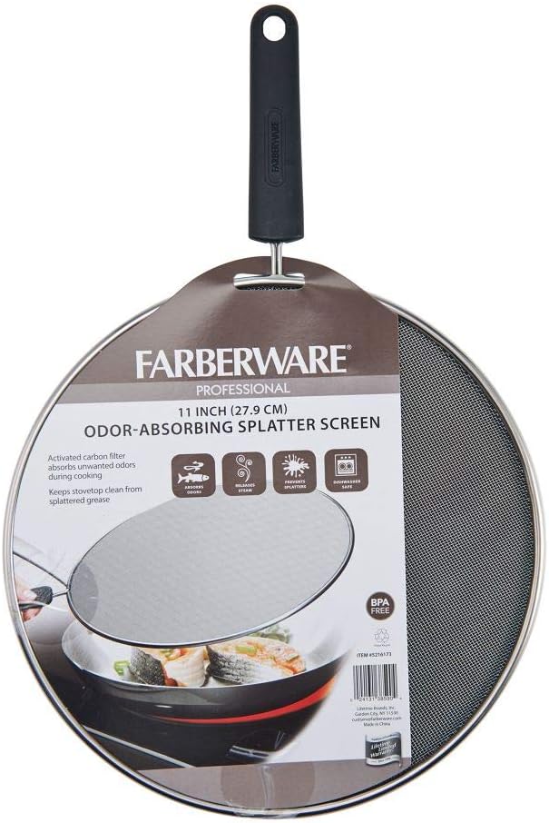 Farberware Professional Stainless Steel Odor Absorbing Splatter Screen, 13-Inch