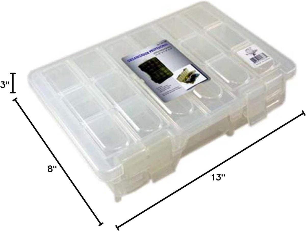 BIN BUDDY 3-Layer Stackable Clear Plastic Boxes | Removable Dividers | 5.75" (14.6 cm) x 5.75" (14.6 cm) x 5" (12.7 cm) | Ideal for Craft & Garage Organizing