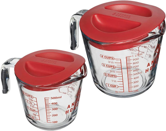 Anchor Hocking Measuring Cup Set (2-Piece, 2-Cup & 4-Cup, dishwasher safe)