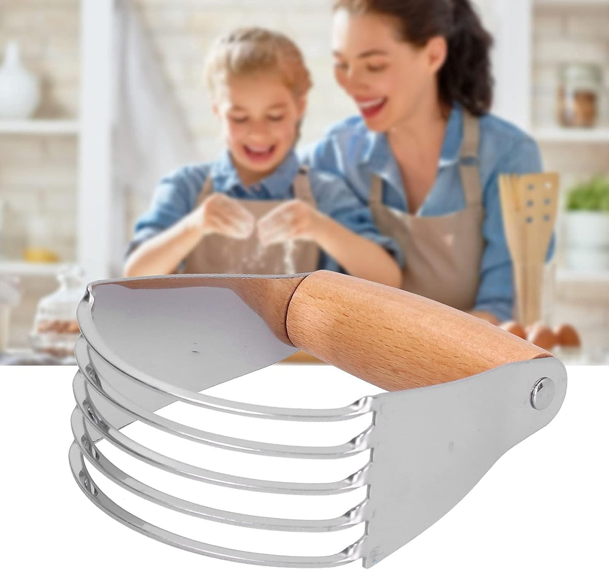 Pastry Blender 5-Blade Stainless Steel, Soft Grip Handle