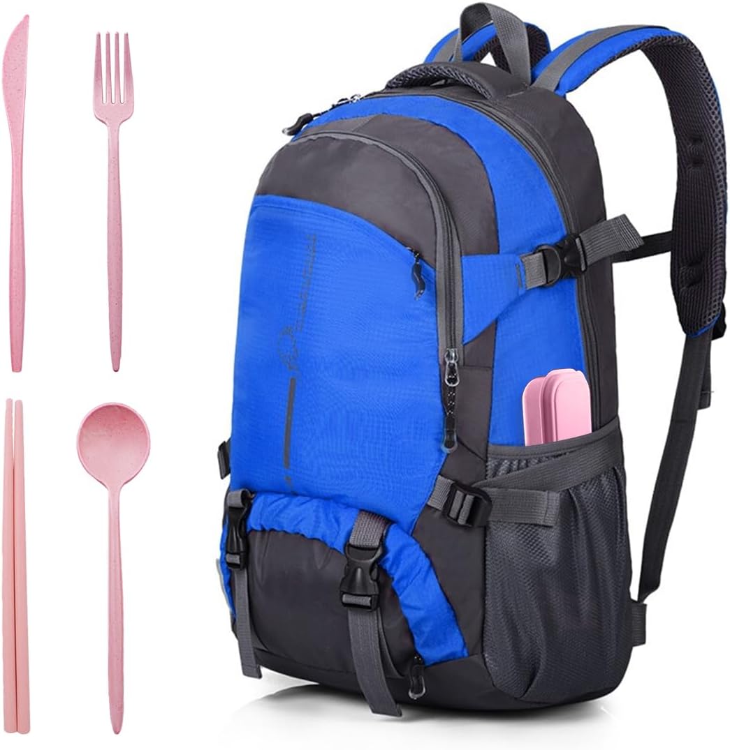 ELANE 4 Sets Reusable Travel Utensils Set with Case,Camping Cutlery Set Reusable Cutlery Set with Case,Utensil Sets for Lunch Picnic Daily Use Outdoor