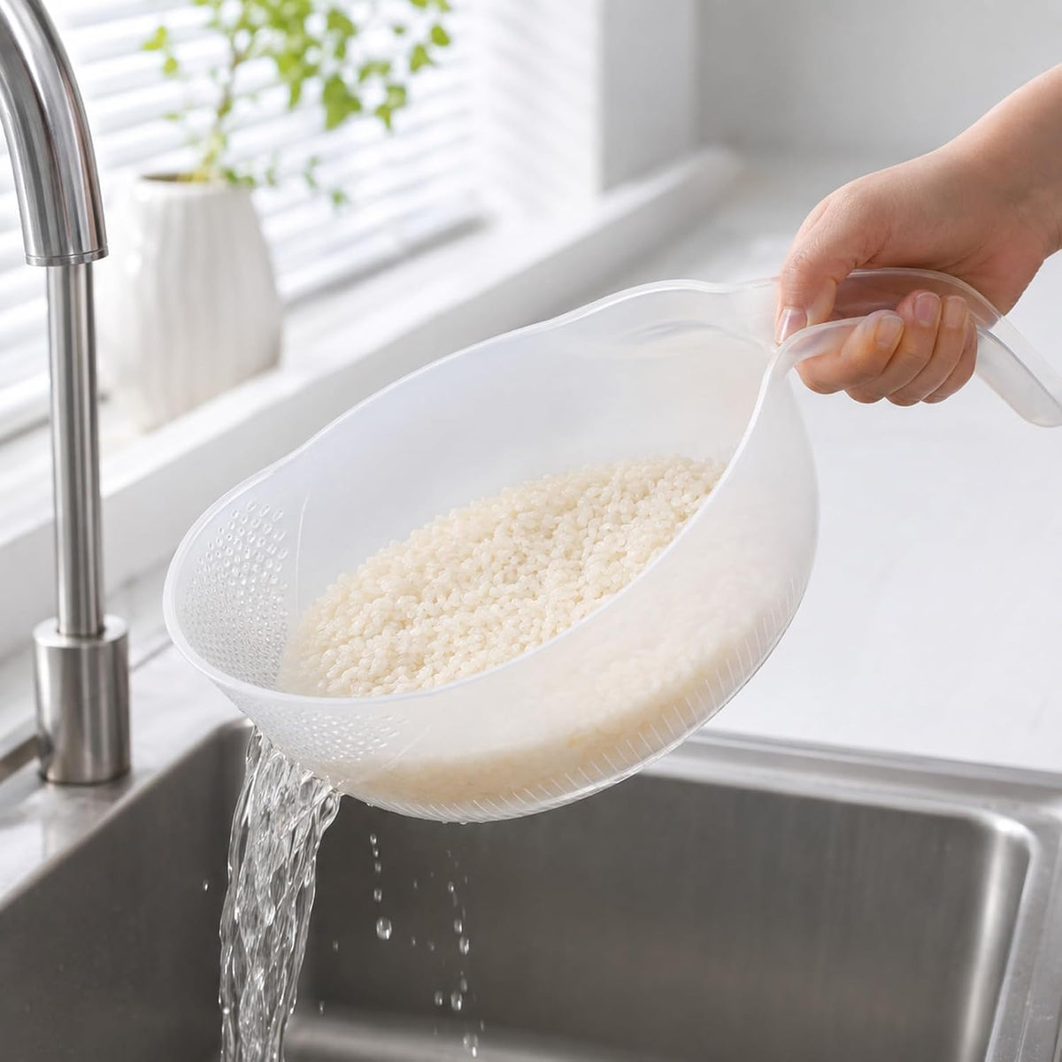 2-In-1 Rice Strainer Lightweight Rice Washer Strainer Bowl