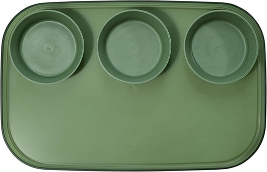 madesmart dipware 3 Bowl Serving Tray, Stackable & Removable Dip Bowls for Charcuterie, Guacomole, Snacks, Veggies, Premium Dishwasher & Microwave Safe, Multipurpose Plate & Bowl, Olive