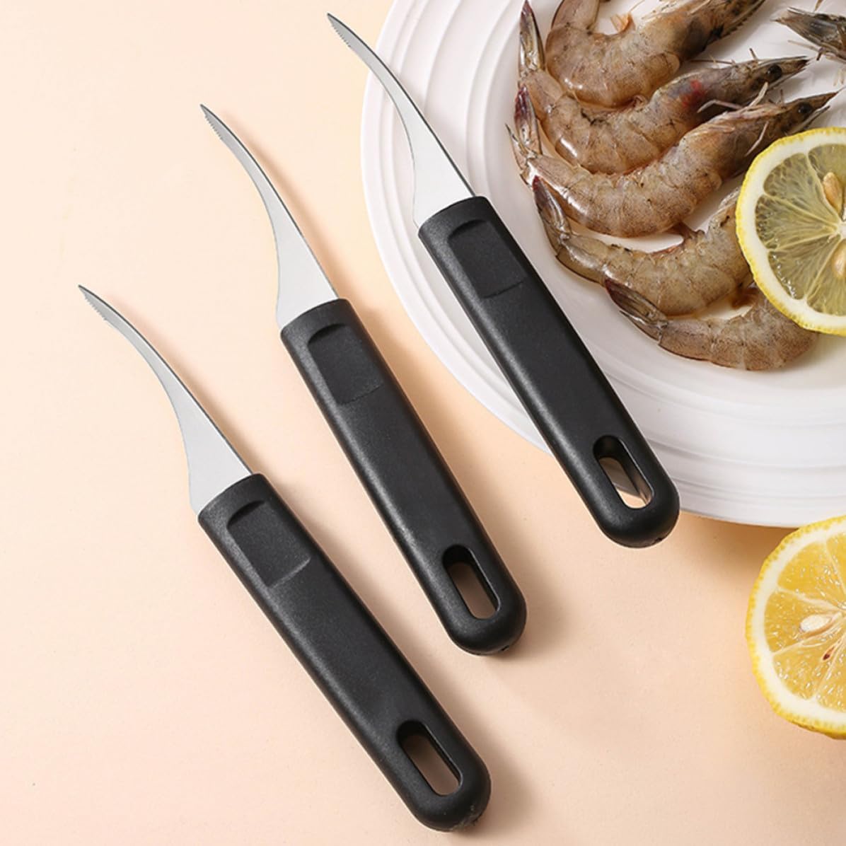 Shrimp Peeler Tool with Ergonomic Handle Stainless Steel 4 Pcs
