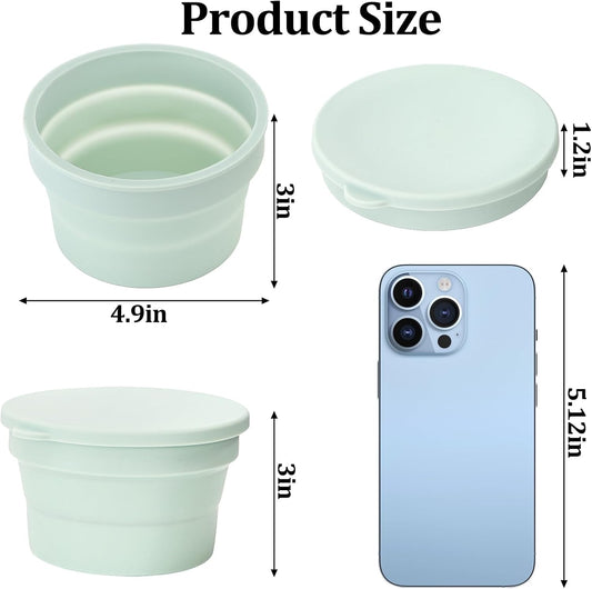 Lawei 4PCS Collapsible Pizza Dough Proofing Box with Lids, Food Grade Silicone Pizza Bread Dough Fermentation Bowls, Individual Stackable Dough Proofing Storage Containers for Baking, Dishwasher Safe