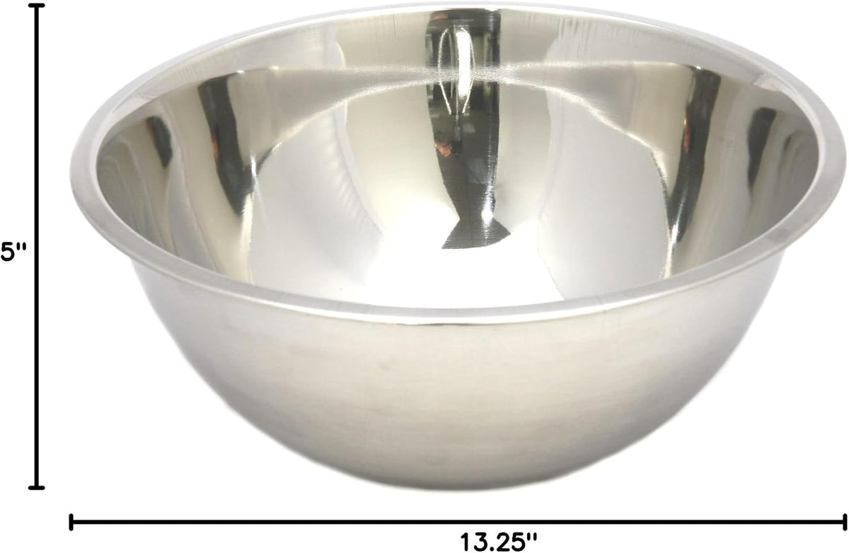 Chef Craft Brushed Mixing Bowl, 5-Quart, Stainless Steel