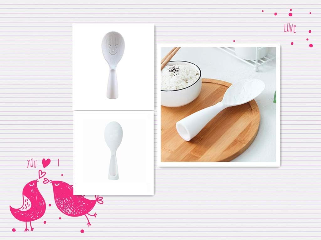 MIZORLIE Rice Paddle Tool, Non-Stick Rice Spoon, 2 Pack, White