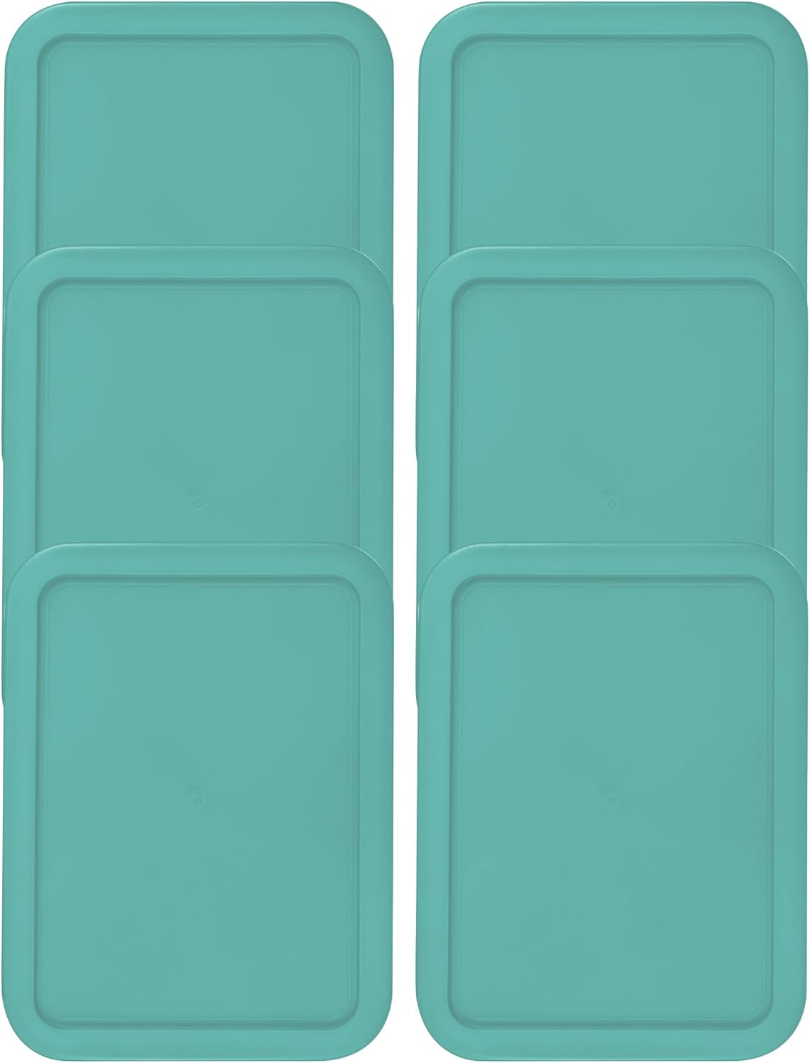 Replacement Lids fits Pyrex 3-Cup Glass Food Storage Container Bowls, (7.75 x 5.75-Inch) Plastic Rectangle Lids Covers for Pyrex 7210-PC, Airtight & Leakproof (4-Pack, Turquoise)