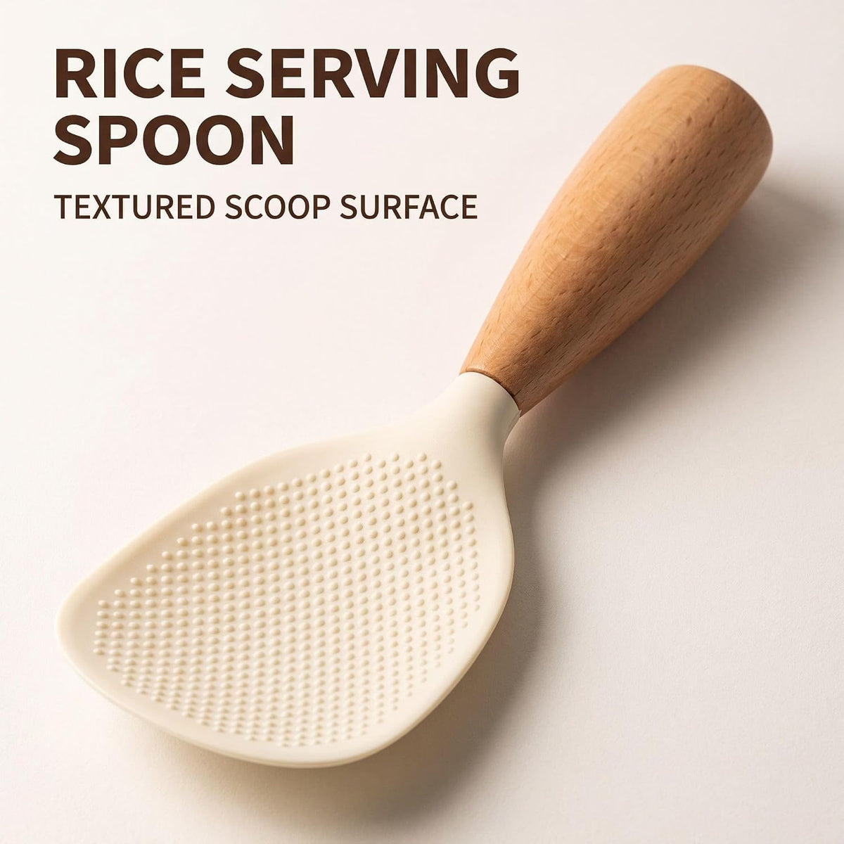 White Standing Silicone Rice Spoon Paddle, Household Rice Shovel Heat Resistant Anti-scalding Rice Scooper, Rice and Potato Servers, Rice Spoon