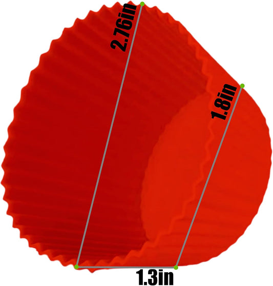 Silicone Cupcake Baking Cups - 24 Pieces Reusable, Muffin Liners, White, Red and Green, BPA Free, Dishwasher Safe MyFurtive Baking Cups, 100% Food Grade Premium Silicone