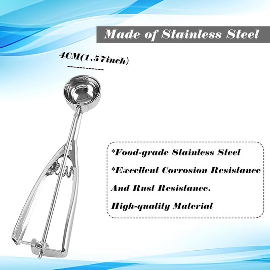 Stainless Steel Medium Cookie Scoop, 1.57" Ice Cream Scoop
