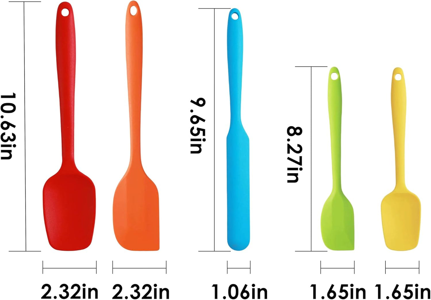 5PCS Silicone Spatula Set for Baking and Cooking – Heat-Resistant, Non-Stick, Flexible Kitchen Scraper