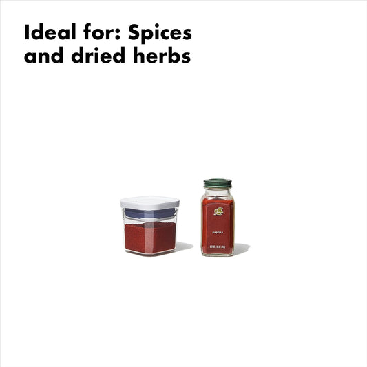 OXO Good Grips POP Container - Airtight Food Storage - Small Square Short 1.1 Qt Ideal for 1 lb of brown sugar or confectioner's sugar