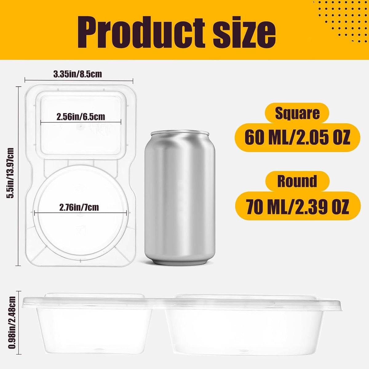 7-in-1 Nesting Soup Containers with Lids, 1 Extra Large (Approx. 1.3 Gallon / 170 oz) + 6 Small (17 oz Each), Leakproof, BPA-Free, Freezer Microwave Dishwasher Safe, Meal Prep Food Storage Set