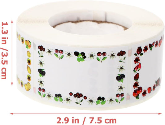 TEHAUX Waterproof Fruit Date Stickers 500 Pack Removable Adhesive Labels for Food Storage Multi-Function Label Stickers for Kitchen Office and Home Use