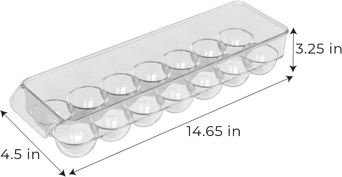 Stackable Refrigerator Bins 5-Piece Set, Clear Space Saving Organizer Bins with Handles, BPA-Free for Fridge & Freezer (Assorted Sizes)