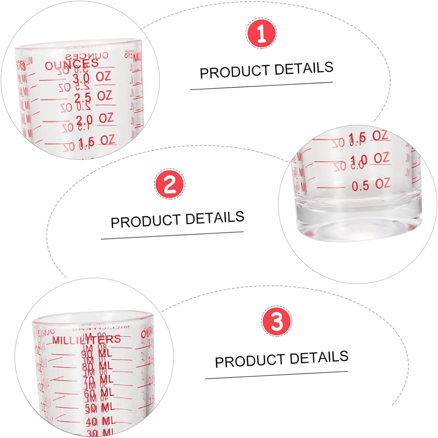 Alipis Pink Measuring Cups 3 Piece Set Graduated Kitchen Measuring Cups Easy to Clean