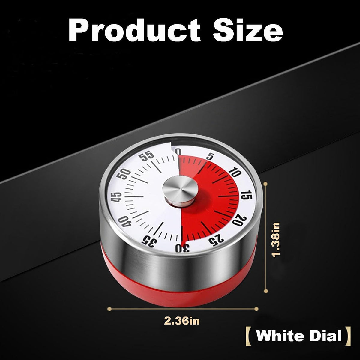 Visual Timer for Cooking Classroom, No Batteries Required,Magnetic (White)