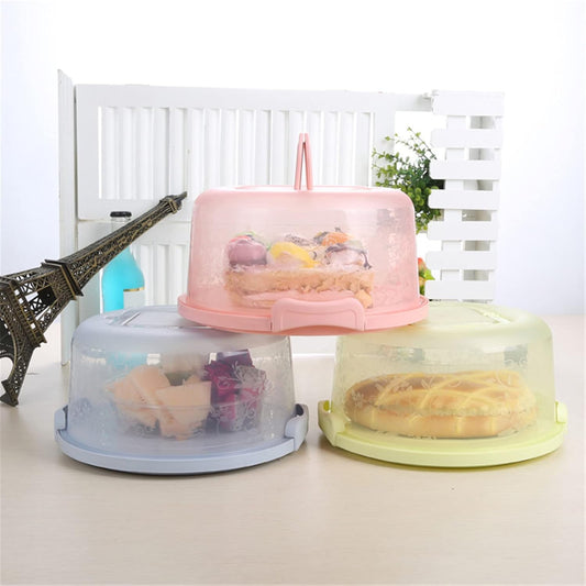 Cake Carrier with Lid and Handle, BPA-Free Cake Containers Cake Holder for 10 inch Cake Cupcake Carrier - Plastic Cover Two Sided Base for Transport Pies Nuts Fruit Perfect Gifts (Blue)