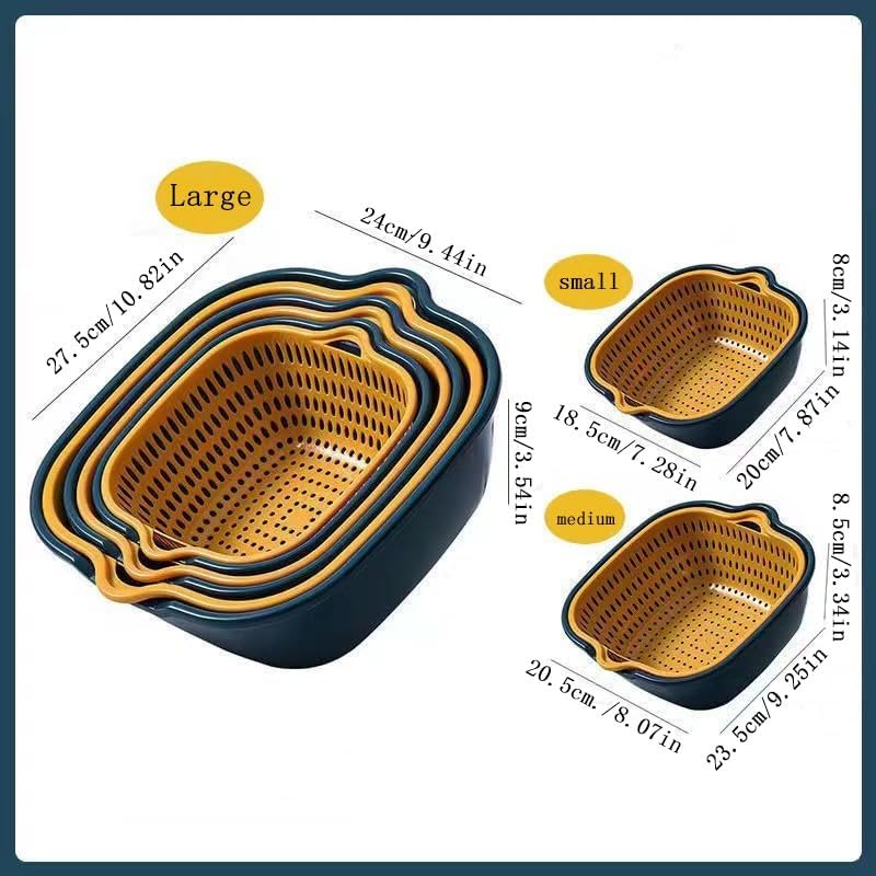 6 Pack Space-Saving Collapsible Colander for Kitchen Fruits Vegetables