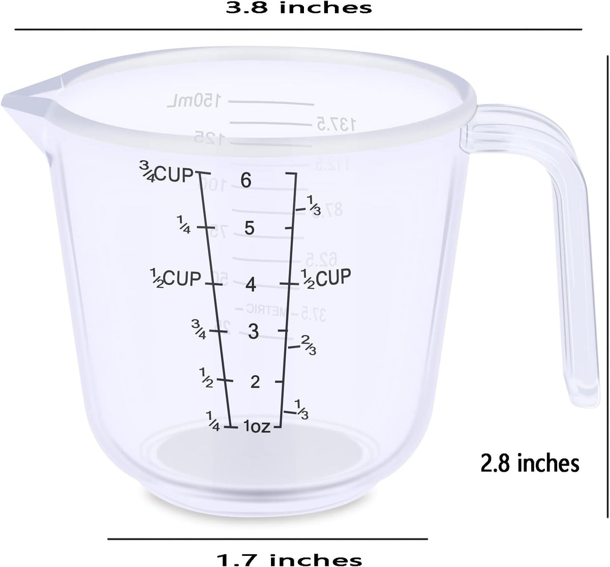 DOTINGHUX Measuring Cup, 2 Cup, Clear
