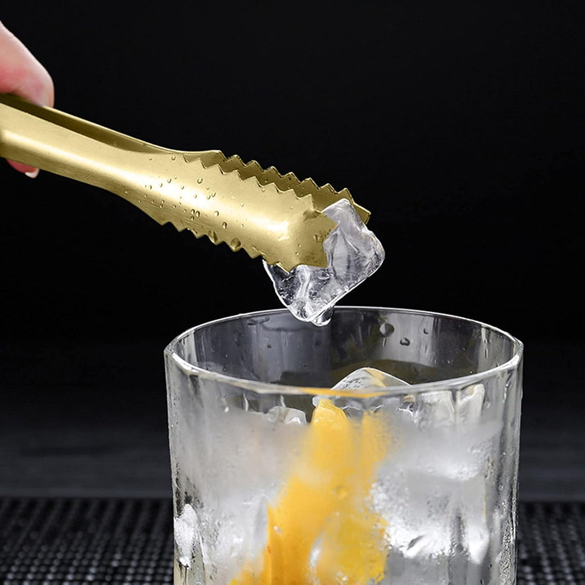 WAFJAMF 7‘’Gold Ice Tongs, 304 Stainless Steel Serving Tong for Ice Bucket