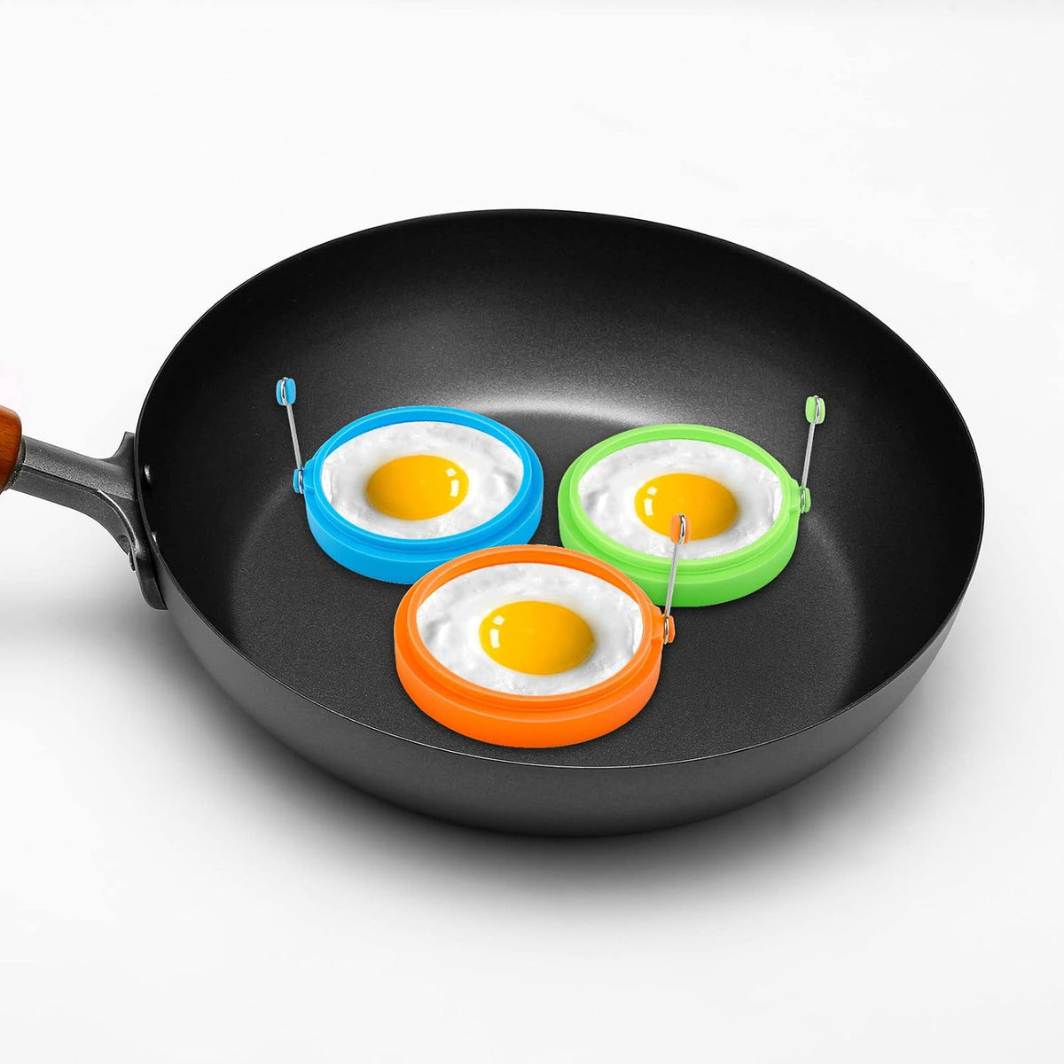 8 Pack Silicone Egg Rings for Griddle, 4-Inch Non-Stick Pancake Molds