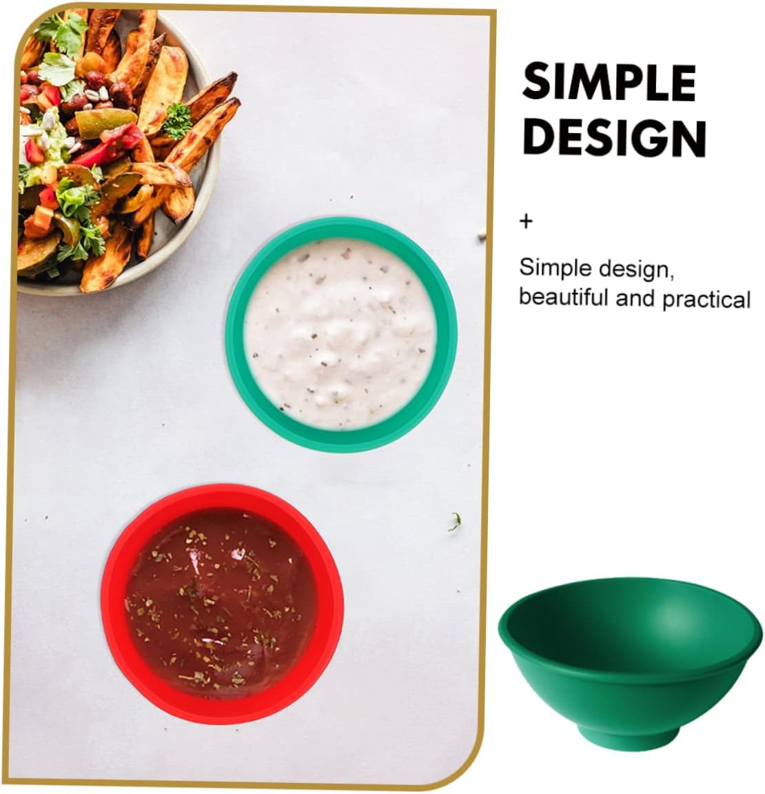 4 Pcs Mini Silicone Condiment Bowls Small Seasoning Dishes Sauce Bowls for Serving Cooking and Meal Prep