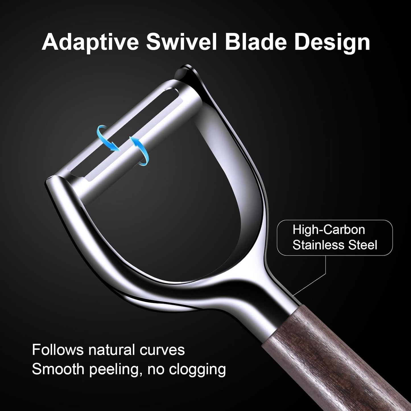 Julienne Peeler, Stainless Steel Vegetable Peeler, Double-Sided Blade Vegetable Julienne Cutter and Fruit Slicer, Dual Blade Multifunction Potato Peeler
