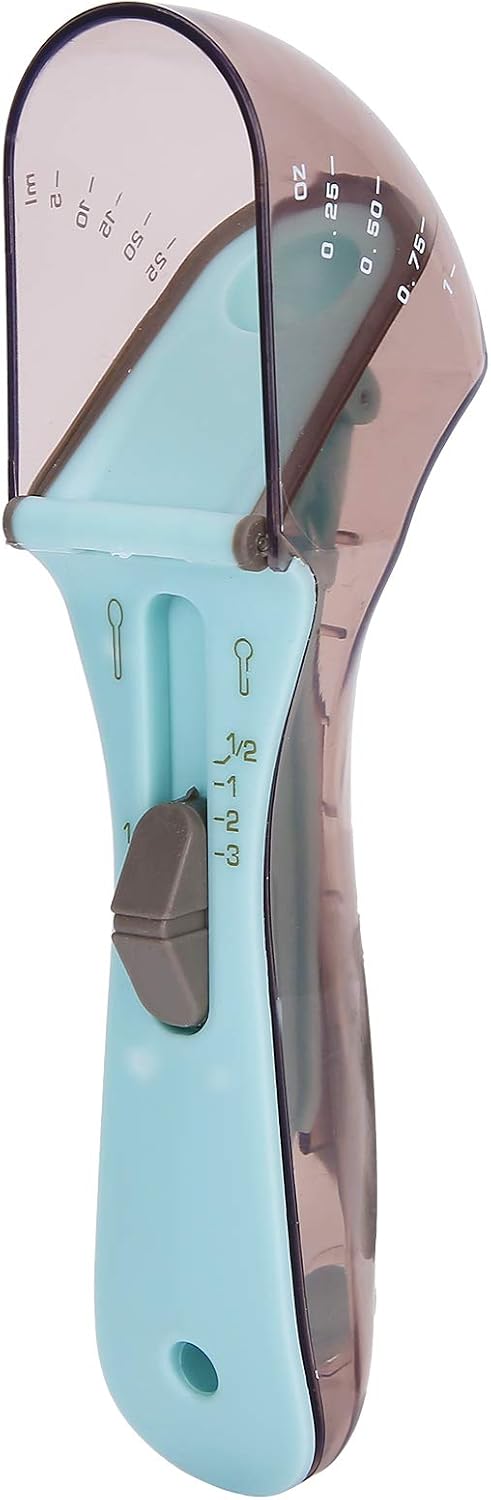 Adjustable Measuring Spoon Set, 2-in-1 Multifunctional Baking Scoop with Silicone Scraper & PP Shell, Kitchen Metering Tool