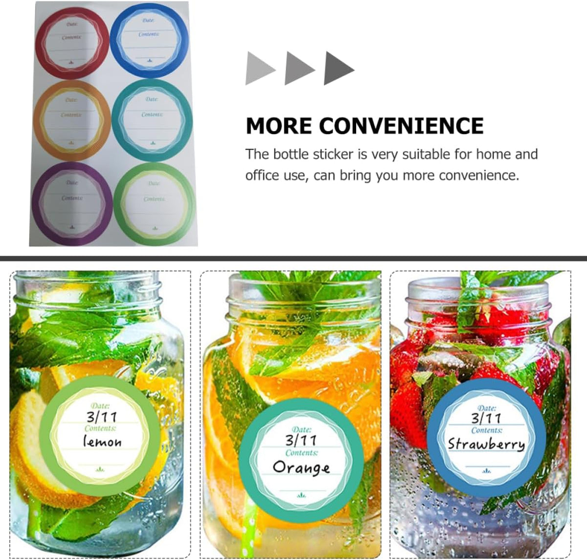 60pcs Removable Waterproof Date Labels for Food Storage Blank Handwriting Stickers for Kitchen Office Multi-Function Decorative Bottle Stickers