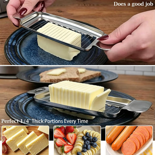Stainless Steel Butter Cutter and Cheese Slicer, Safe for Food Contact