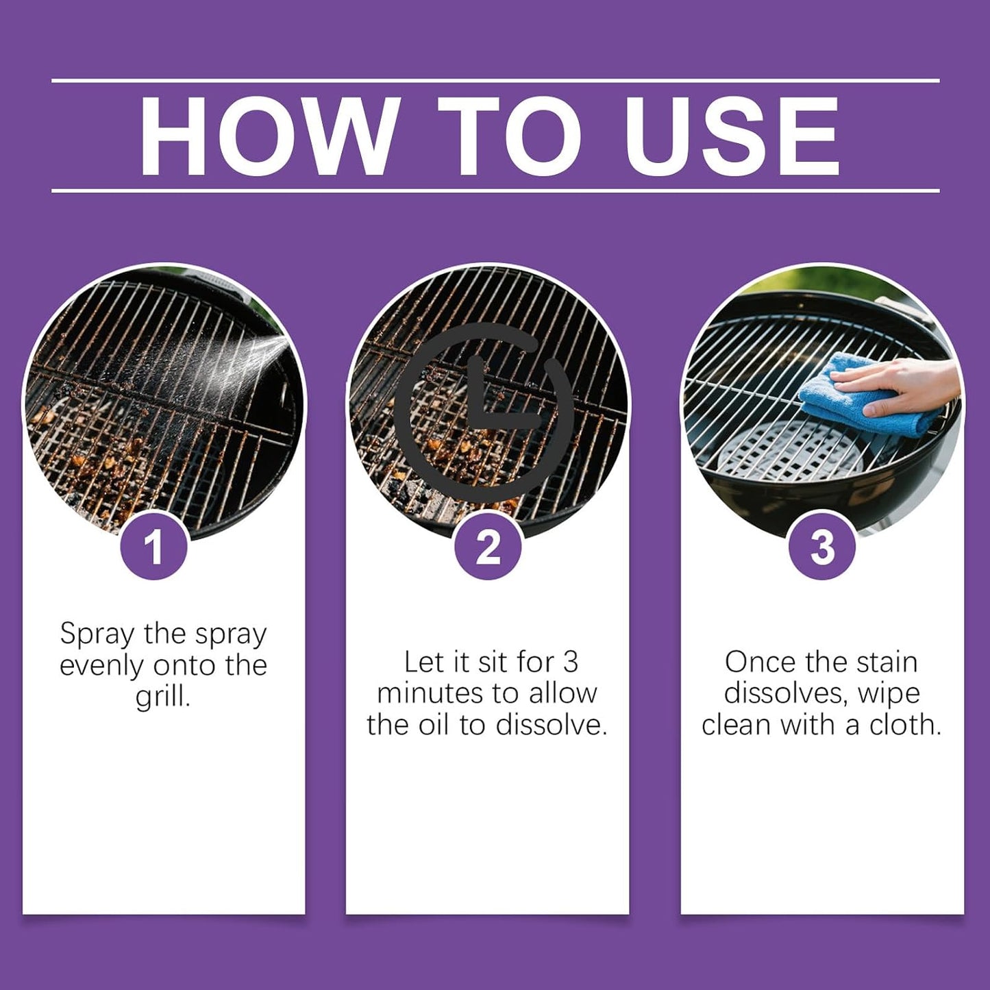 Fast Acting Heavy Duty Grill Degreaser Spray, 2026 New BBQ Grill Cleaner, Multi Functional Grease Remover for Outdoor Grill Easy-to-Use Heavy Duty Stain Remover for Carbon Grease Kitchen Backyard BBQ