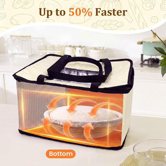 Foldable Bread Proofing Box, 50–113℉ Temp Control &Timer for Dough, Yogurt