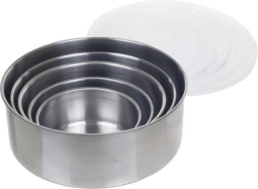 Stainless-Steel Bowls with Lids - 5-Piece Nesting Mixing Bowls Set for Prepping, Serving, and Storing - Kitchen Essentials for New Home