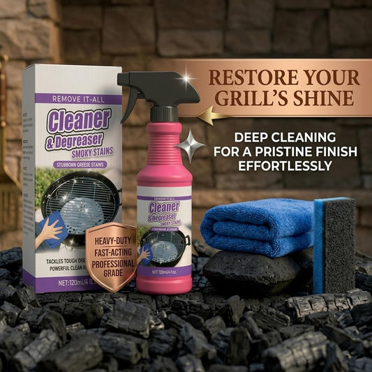 Fast-Acting Heavy-Duty Grill Degreaser Spray, Fast Acting Heavy Duty Grill Degreaser, 120ml/4fl.0z, Suitable for All Stubborn Oil Stains (1 Set)