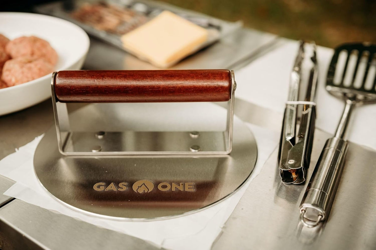 GasOne XL Burger Press – 8.5-inch Burger Press Patty Maker – Stainless Steel Hamburger Smasher Tool with Ergonomic Handle – Meat Smasher for Burgers, Bacon, Grilled Sandwiches