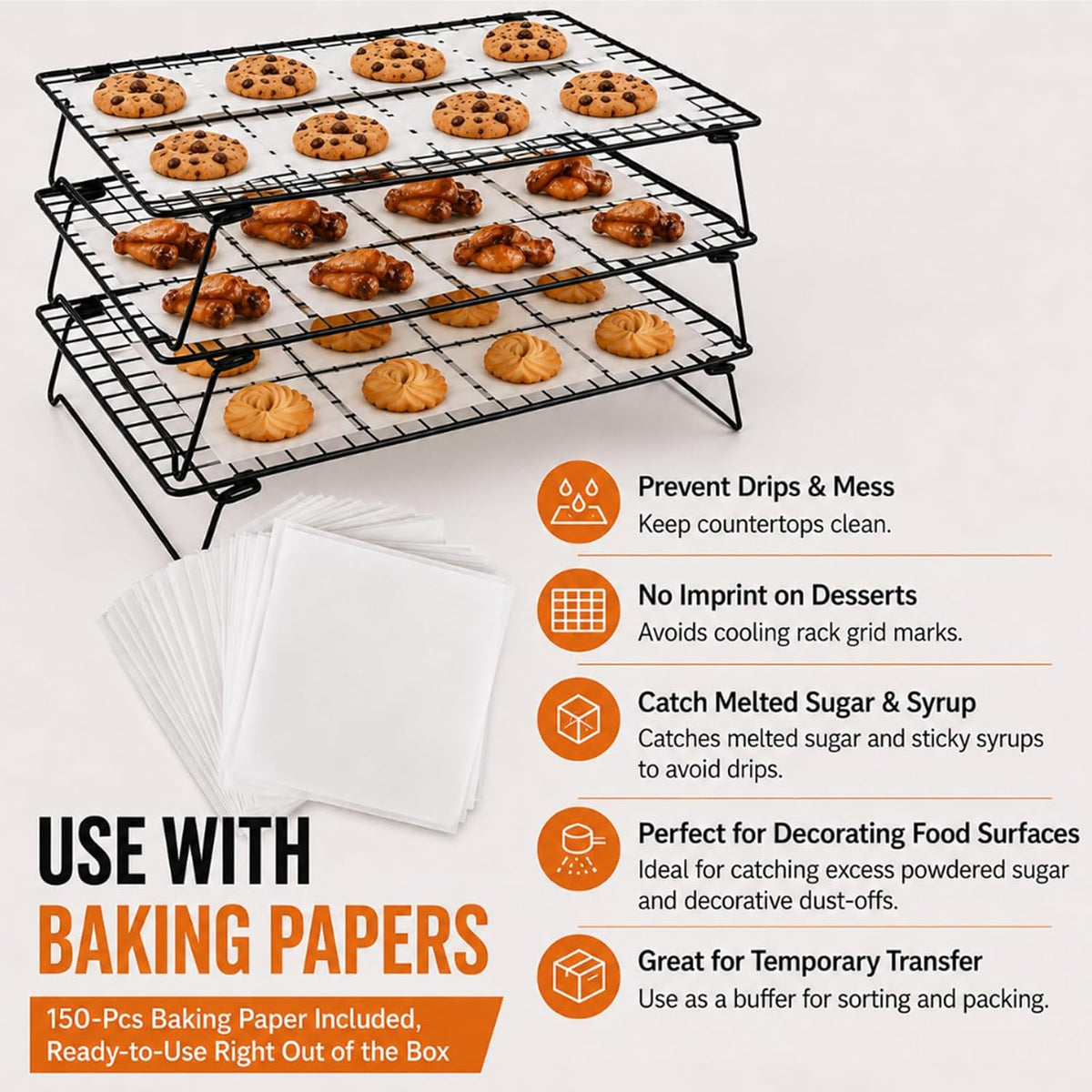 4 Tier Stackable Cooling Racks for Baking, 17 x 11 Inch