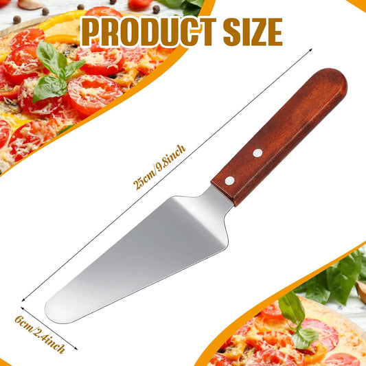 40 Pack Pizza Spatula Pie Server, Stainless Steel Wood Handle, 9.8x2.4"