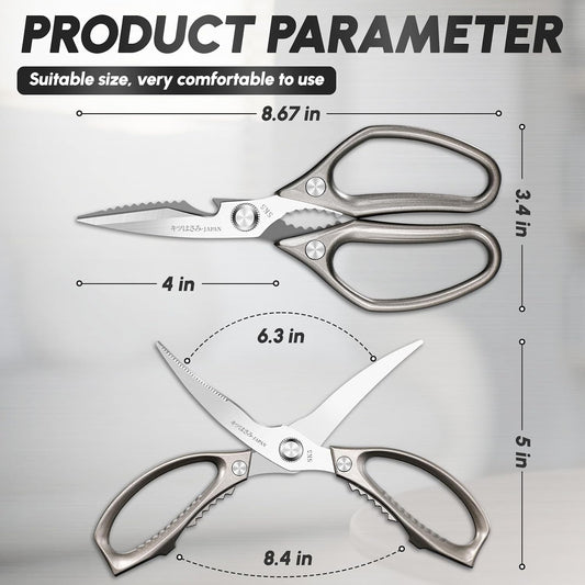 SSGP Kitchen Shears Set, All Purpose Heavy Duty Poultry Shears, Sharp Japanese Meat Scissors, Dishwash Safe Stainless Steel Kitchen Scissors for Food, Chicken Bones, Turkey, Cooking Gifts for Men Dad